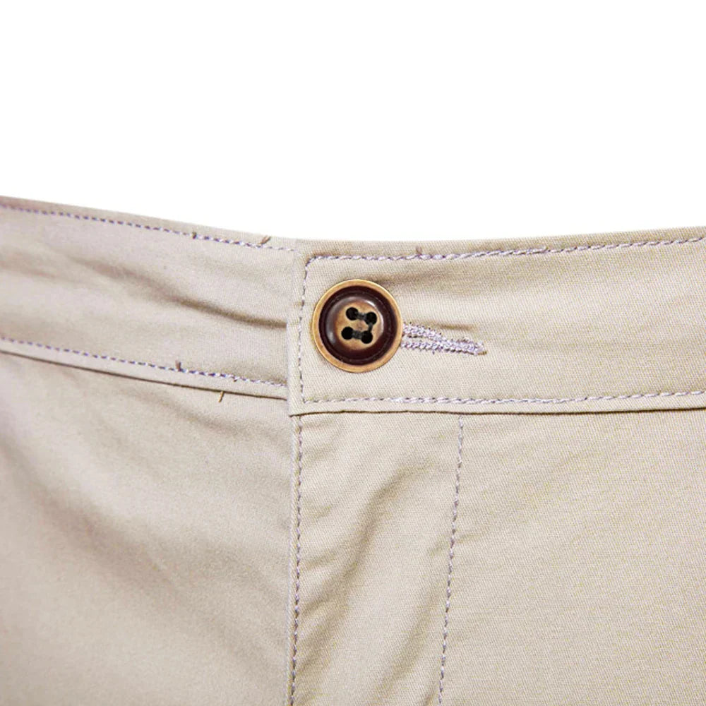 Men's Casual Elastic Waist Chino Shorts with Tailored Hem
